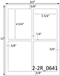 3 3/4 x 4 3/4 Rectangle <BR>White Satin Gloss Printed Label Sheet<BR><B>USUALLY SHIPS IN 2-3 BUSINESS DAYS</B>