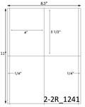 4 x 5 1/2 Rectangle<BR>White Satin Gloss Printed Label Sheet<BR><B>USUALLY SHIPS IN 2-3 BUSINESS DAYS</B>