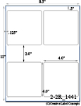 4 x 4 Rectangle<BR>White Satin Gloss Printed Label Sheet<BR><B>USUALLY SHIPS IN 2-3 BUSINESS DAYS</B>