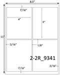 4 x 5 Rectangle w/ sq corners<BR>White Satin Gloss Printed Label Sheet<BR><B>USUALLY SHIPS IN 2-3 BUSINESS DAYS</B>