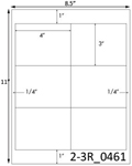 4 x 3 Rectangle <BR>White Satin Gloss Printed Label Sheet<BR><B>USUALLY SHIPS IN 2-3 BUSINESS DAYS</B>