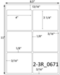 4 x 3 1/4 Rectangle<BR>White Satin Gloss Printed Label Sheet<BR><B>USUALLY SHIPS IN 2-3 BUSINESS DAYS</B>