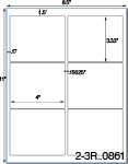 4 x 3 1/3 Rectangle <BR>White Satin Gloss Printed Label Sheet<BR><B>USUALLY SHIPS IN 2-3 BUSINESS DAYS</B>