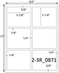 3 7/8 x 3 1/4 Rectangle w/ square corners<BR>White Satin Gloss Printed Label Sheet<BR><B>USUALLY SHIPS IN 2-3 BUSINESS DAYS</B>