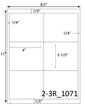 4 x 3 1/3 Rectangle w/ square corners <BR>White Satin Gloss Printed Label Sheet<BR><B>USUALLY SHIPS IN 2-3 BUSINESS DAYS</B>