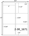 4 x 3 1/2 Rectangle<BR>White Satin Gloss Printed Label Sheet<BR><B>USUALLY SHIPS IN 2-3 BUSINESS DAYS</B>