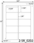 3 3/8 x 1 7/8 Rectangle <BR>White Satin Gloss Printed Label Sheet<BR><B>USUALLY SHIPS IN 2-3 BUSINESS DAYS</B>