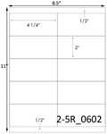 4 1/4 x 2 Rectangle <BR>White Satin Gloss Printed Label Sheet<BR><B>USUALLY SHIPS IN 2-3 BUSINESS DAYS</B>