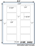 2 3/4 x 1 13/16 Rectangle<BR>White Satin Gloss Printed Label Sheet<BR><B>USUALLY SHIPS IN 2-3 BUSINESS DAYS</B>