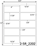 4 x 1 7/8 Rectangle <BR>White Satin Gloss Printed Label Sheet<BR><B>USUALLY SHIPS IN 2-3 BUSINESS DAYS</B>