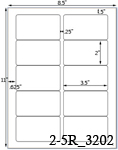 3 1/2 x 2 Rectangle<BR>White Satin Gloss Printed Label Sheet<BR><B>USUALLY SHIPS IN 2-3 BUSINESS DAYS</B>