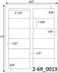 3 1/2 x 1 5/8 Rectangle <BR>White Satin Gloss Printed Label Sheet<BR><B>USUALLY SHIPS IN 2-3 BUSINESS DAYS</B>