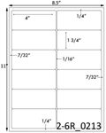 4 x 1 3/4 Rectangle <BR>White Satin Gloss Printed Label Sheet<BR><B>USUALLY SHIPS IN 2-3 BUSINESS DAYS</B>