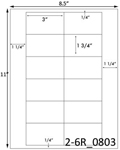 3 x 1 3/4 Rectangle <BR>White Satin Gloss Printed Label Sheet<BR><B>USUALLY SHIPS IN 2-3 BUSINESS DAYS</B>