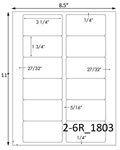 3 1/4 x 1 3/4 Rectangle <BR>White Satin Gloss Printed Label Sheet<BR><B>USUALLY SHIPS IN 2-3 BUSINESS DAYS</B>