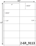 4 x 1.833 Rectangle<BR>White Satin Gloss Printed Label Sheet<BR><B>USUALLY SHIPS IN 2-3 BUSINESS DAYS</B>