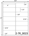 4 x 1 1/2 Rectangle <BR>White Satin Gloss Printed Label Sheet<BR><B>USUALLY SHIPS IN 2-3 BUSINESS DAYS</B>