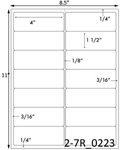 4 x 1 1/2 Rectangle w/ Vertical Perforations<BR>White Satin Gloss Printed Label Sheet<BR><B>USUALLY SHIPS IN 2-3 BUSINESS DAYS</B>