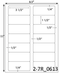 3 1/2 x 1 1/2 Rectangle <BR>White Satin Gloss Printed Label Sheet<BR><B>USUALLY SHIPS IN 2-3 BUSINESS DAYS</B>
