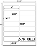 4 x 1 1/3 Rectangle w/ Vertical Perforations <BR>White Satin Gloss Printed Label Sheet<BR><B>USUALLY SHIPS IN 2-3 BUSINESS DAYS</B>