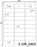 2 5/8 x 1 Rectangle w/ Vertical Perforations <BR>White Satin Gloss Printed Label Sheet<BR><B>USUALLY SHIPS IN 2-3 BUSINESS DAYS</B>