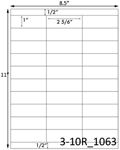 2 5/6 x 1 Rectangle <BR>White Satin Gloss Printed Label Sheet<BR><B>USUALLY SHIPS IN 2-3 BUSINESS DAYS</B>