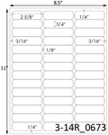 2 5/8 x 3/4 Rectangle <BR>White Satin Gloss Printed Label Sheet<BR><B>USUALLY SHIPS IN 2-3 BUSINESS DAYS</B>