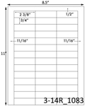 2 3/8 x 3/4 Rectangle<BR>White Satin Gloss Printed Label Sheet<BR><B>USUALLY SHIPS IN 2-3 BUSINESS DAYS</B>