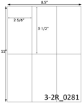 2 5/6 x 5 1/2 Rectangle<BR>White Satin Gloss Printed Label Sheet<BR><B>USUALLY SHIPS IN 2-3 BUSINESS DAYS</B>