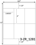 2.833 x 4 Rectangle<BR>White Satin Gloss Printed Label Sheet<BR><B>USUALLY SHIPS IN 2-3 BUSINESS DAYS</B>
