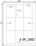 2 1/4 x 3 3/8 Rectangle<BR>White Satin Gloss Printed Label Sheet<BR><B>USUALLY SHIPS IN 2-3 BUSINESS DAYS</B>