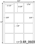 2 1/2 x 2 5/8 Rectangle <BR>White Satin Gloss Printed Label Sheet<BR><B>USUALLY SHIPS IN 2-3 BUSINESS DAYS</B>