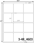 2.75 x 2.5 Rectangle<BR>White Satin Gloss Printed Label Sheet<BR><B>USUALLY SHIPS IN 2-3 BUSINESS DAYS</B>