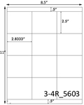 2.8333 x 2.5 Rectangle<BR>Brown Kraft Printed Label Sheet<BR><B>USUALLY SHIPS IN 2-3 BUSINESS DAYS</B>