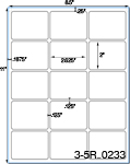2 5/8 x 2 Rectangle w/ Gutters<BR>White Satin Gloss Printed Label Sheet<BR><B>USUALLY SHIPS IN 2-3 BUSINESS DAYS</B>