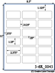 2 3/8 x 1 1/4 Rectangle<BR>White Satin Gloss Printed Label Sheet<BR><B>USUALLY SHIPS IN 2-3 BUSINESS DAYS</B>