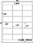 2 3/4 x 1 1/2 Rectangle<BR>White Satin Gloss Printed Label Sheet<BR><B>USUALLY SHIPS IN 2-3 BUSINESS DAYS</B>