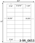 2 3/16 x 1 1/8 Rectangle <BR>White Satin Gloss Printed Label Sheet<BR><B>USUALLY SHIPS IN 2-3 BUSINESS DAYS</B>