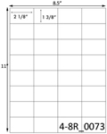 2 1/8 x 1 3/8 Rectangle <BR>White Satin Gloss Printed Label Sheet<BR><B>USUALLY SHIPS IN 2-3 BUSINESS DAYS</B>