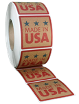 Square Brown Kraft Roll Label - Custom Printed