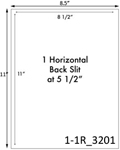 8 1/2 x 11 w/ Horz Back Slit at 5 1/2 White Label Sheet<BR><B>USUALLY SHIPS SAME DAY</B>
