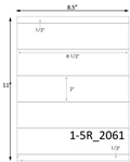 8 1/2 x 2 Rectangle White Label Sheet<BR><B>USUALLY SHIPS SAME DAY</B>
