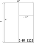 4 1/4 x 11 Rectangle White Label Sheet<BR><B>USUALLY SHIPS SAME DAY</B>