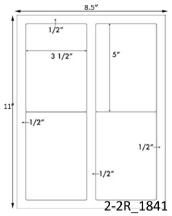 3 1/2 x 5 Rectangle White Label Sheet<BR><B>USUALLY SHIPS SAME DAY</B>