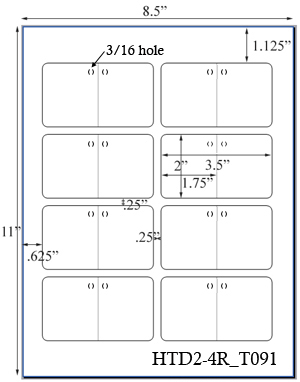 3 1/2 x 2 Rectangle Folding Card Micro-nikked Hang Tag Sheet<BR>w/ pre-drilled 3/16 hole<BR><B>USUALLY SHIPS SAME DAY</B>