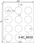 2 Diameter Round White Label Sheet (bottom offset)<BR><B>USUALLY SHIPS SAME DAY</B>