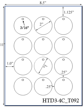 2 Diameter Round Micro-nikked Hang Tag Sheet<BR>w/ pre-drilled 3/16 hole<BR><B>USUALLY SHIPS SAME DAY</B>