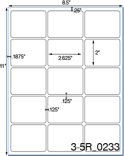 2 5/8 x 2 Rectangle Clear Gloss Polyester Laser Label Sheet<BR><B>USUALLY SHIPS SAME DAY</B>