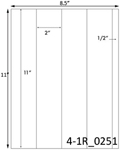 2 x 11 Rectangle  White Label Sheet<BR><B>USUALLY SHIPS SAME DAY</B>