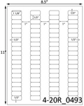 1 1/8 x 1/2 Rectangle White Label Sheet<BR><B>USUALLY SHIPS SAME DAY</B>